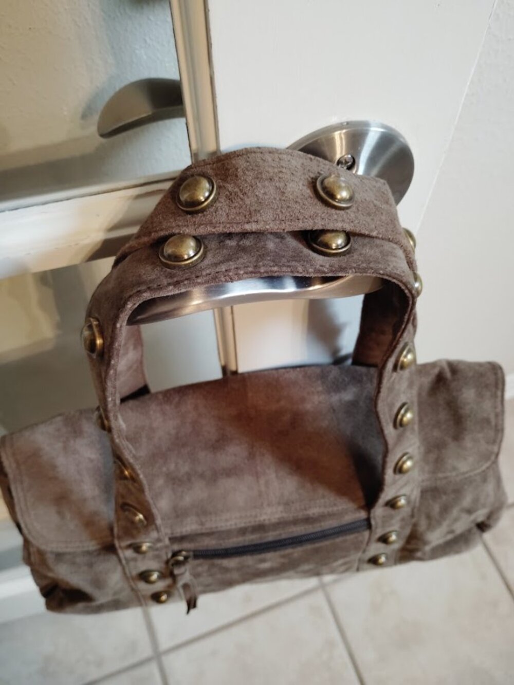 Wilsons Leather Studded Suede Bag - Picture 5 of 14